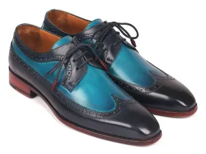 Paul Parkman Blue Wingtip Derby Shoes