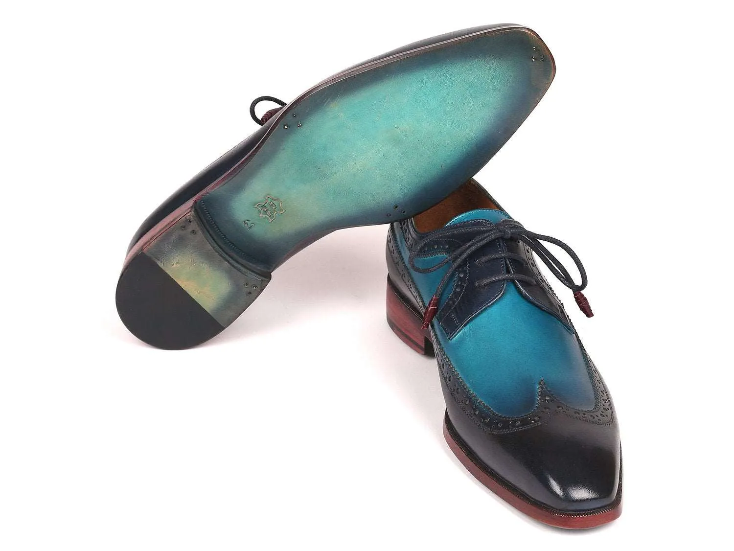 Paul Parkman Blue Wingtip Derby Shoes