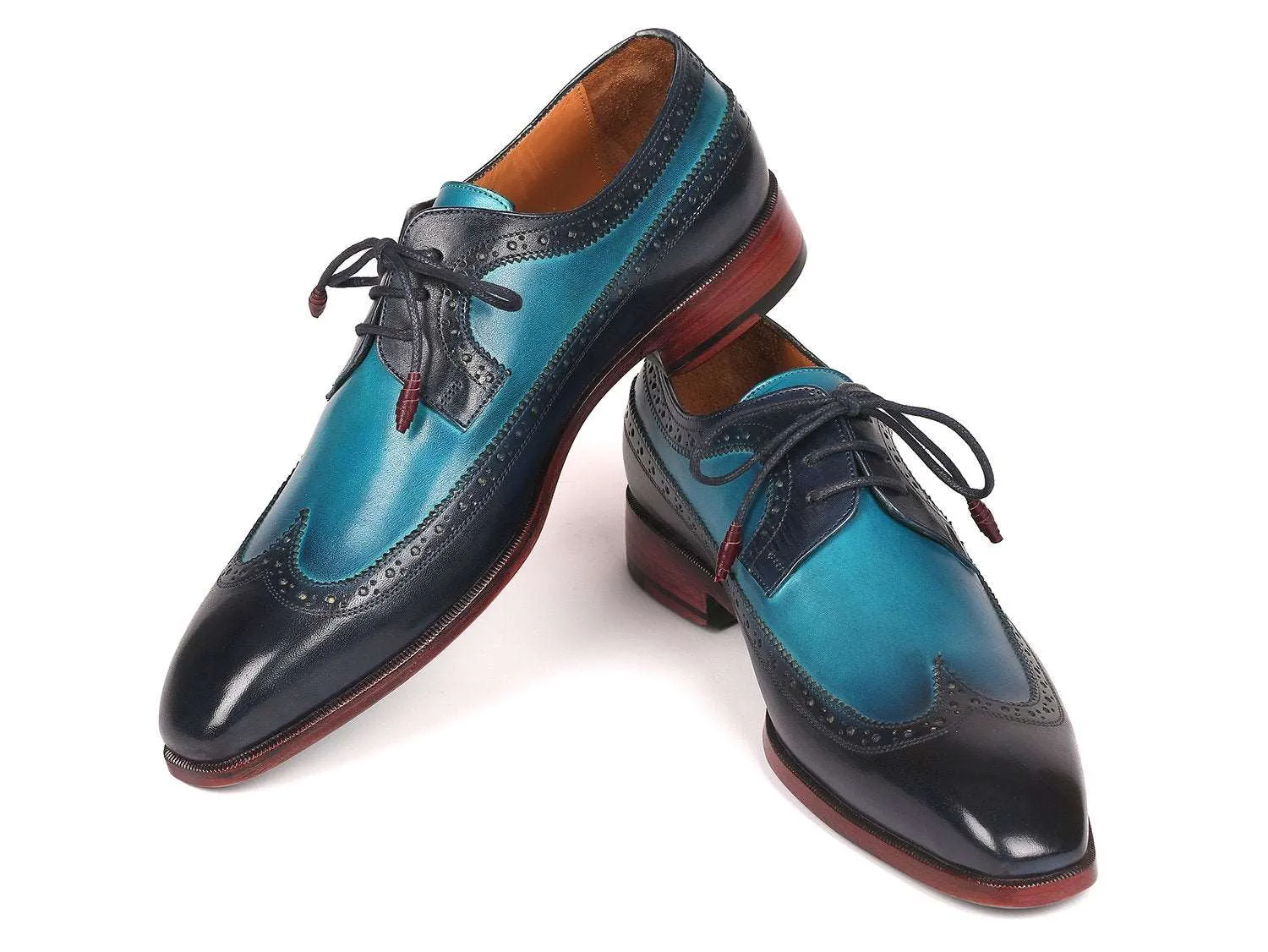 Paul Parkman Blue Wingtip Derby Shoes