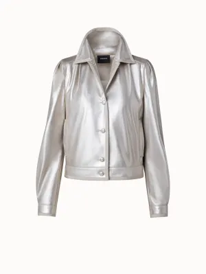 Pearlized Lambskin Leather Jacket