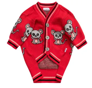 Pets Red Mouse Cardigan Sweater