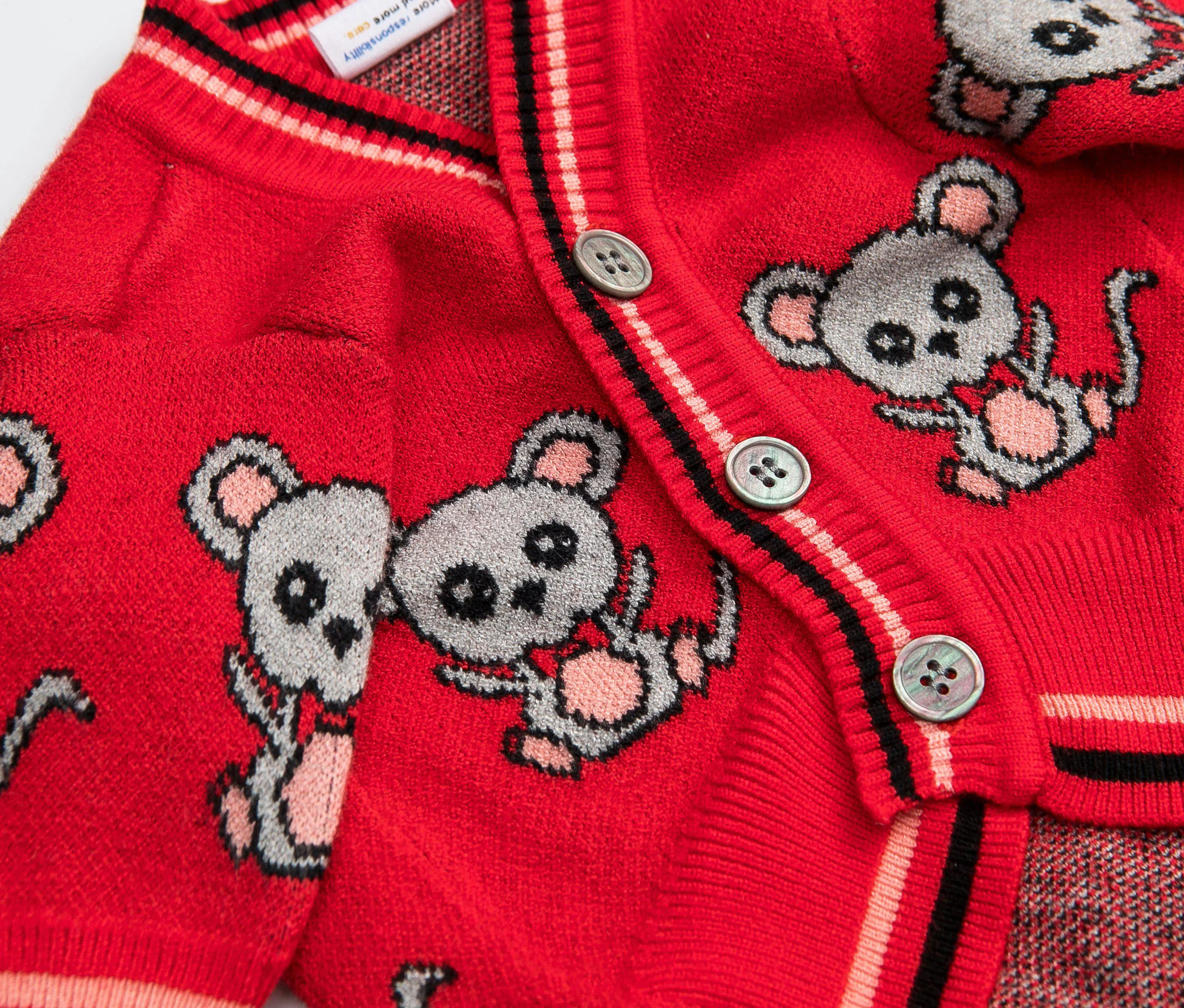 Pets Red Mouse Cardigan Sweater