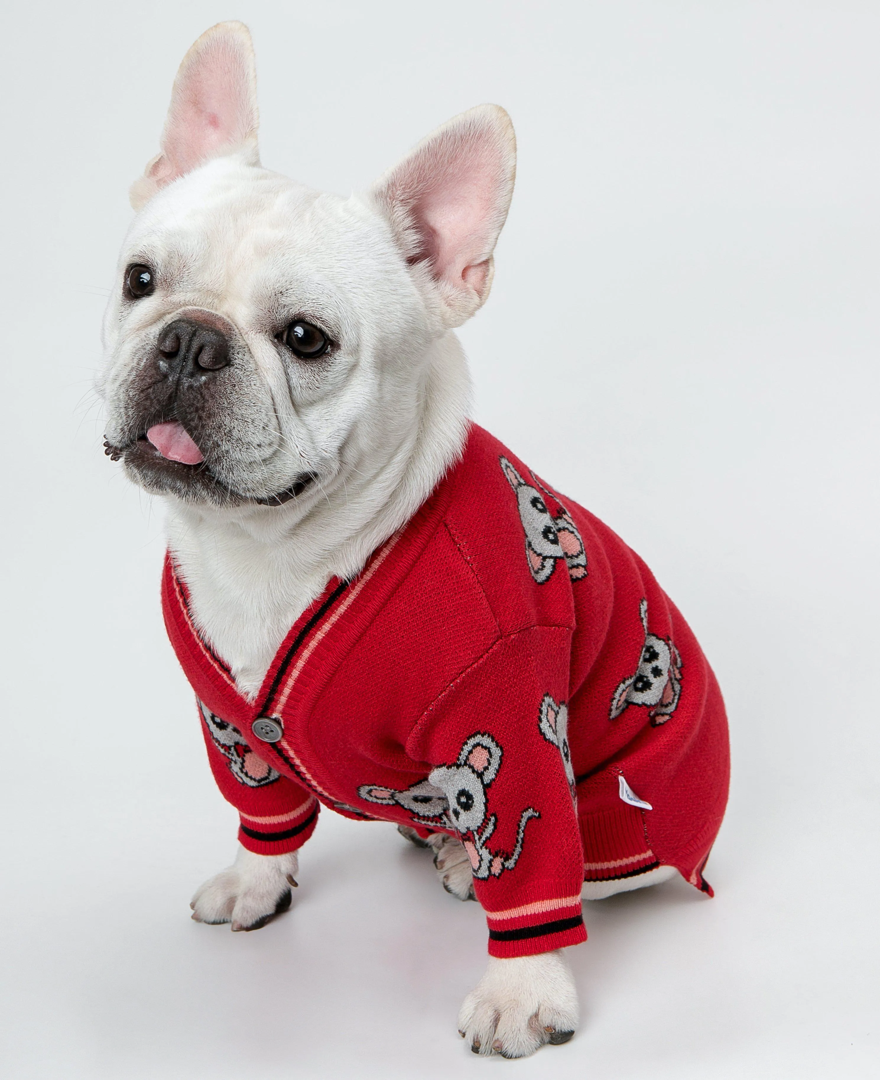 Pets Red Mouse Cardigan Sweater