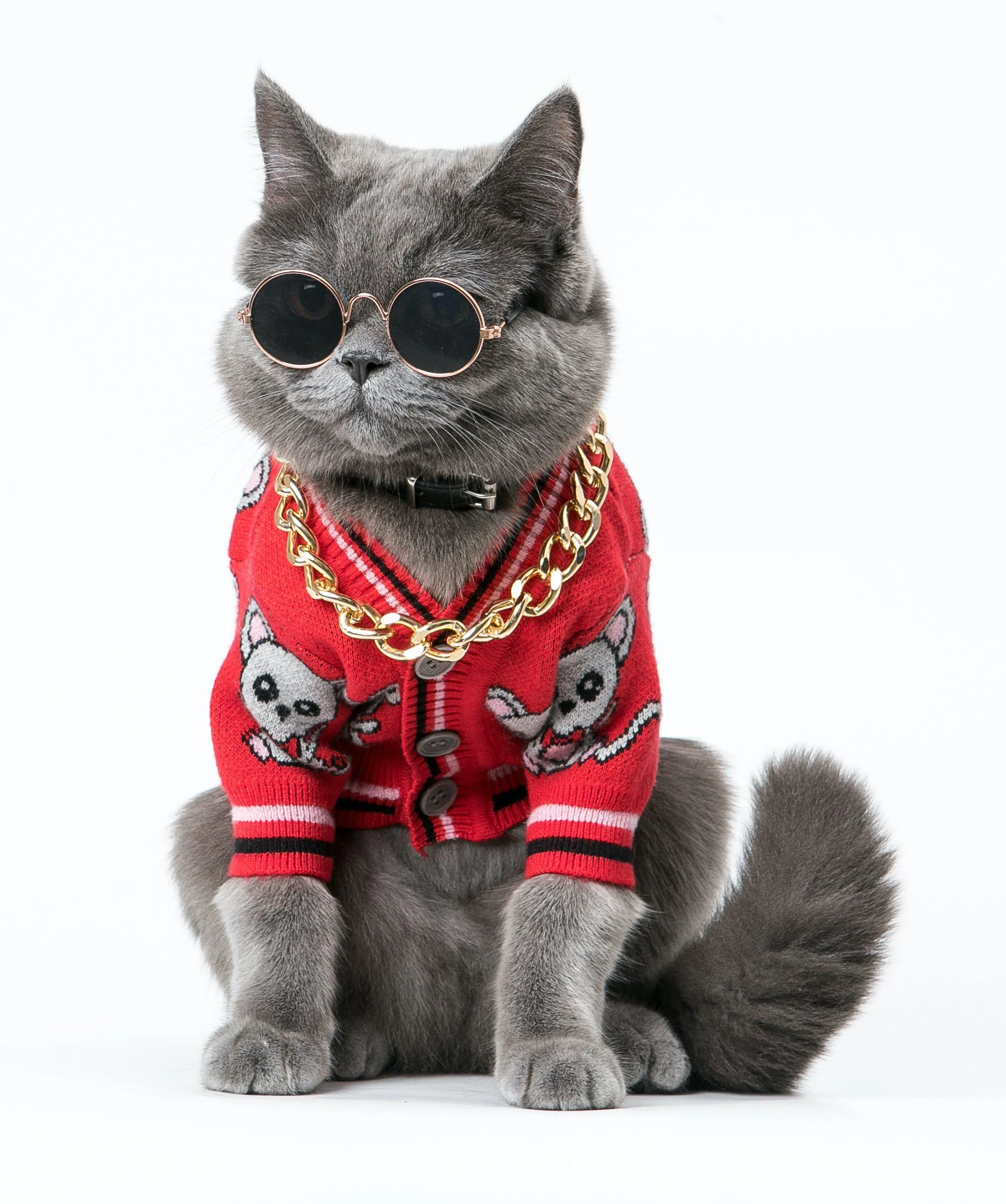 Pets Red Mouse Cardigan Sweater