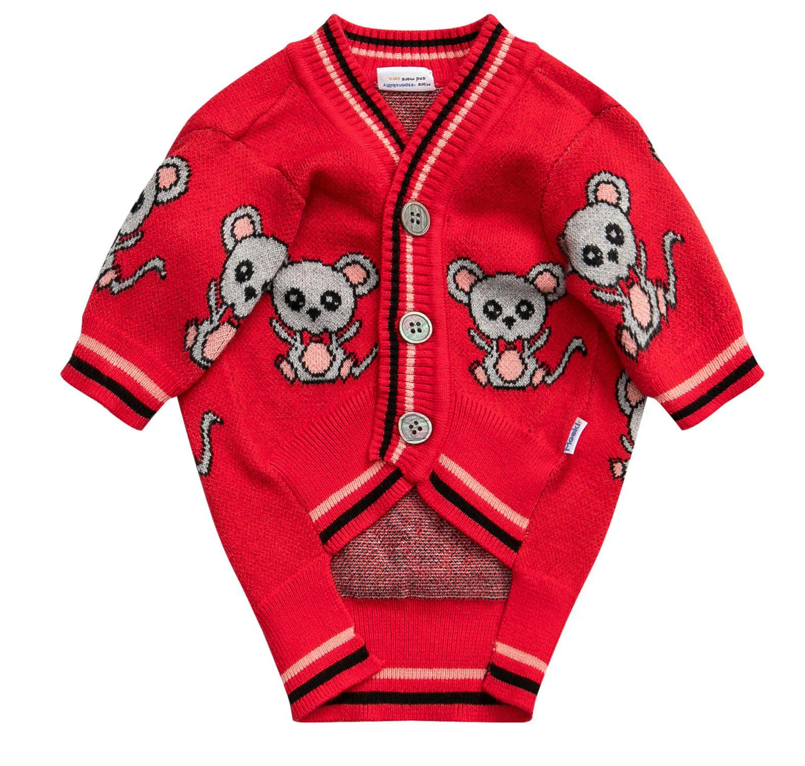 Pets Red Mouse Cardigan Sweater