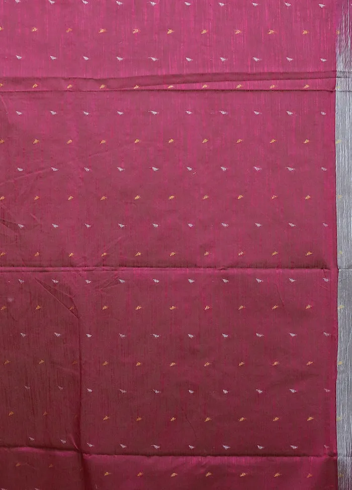 Pink Cotton Saree With Blouse Piece