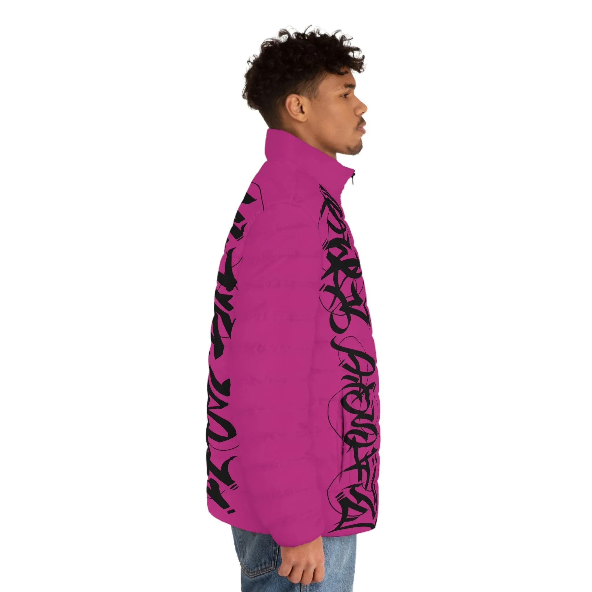 Pink Graffiti SPDB Men's Puffer