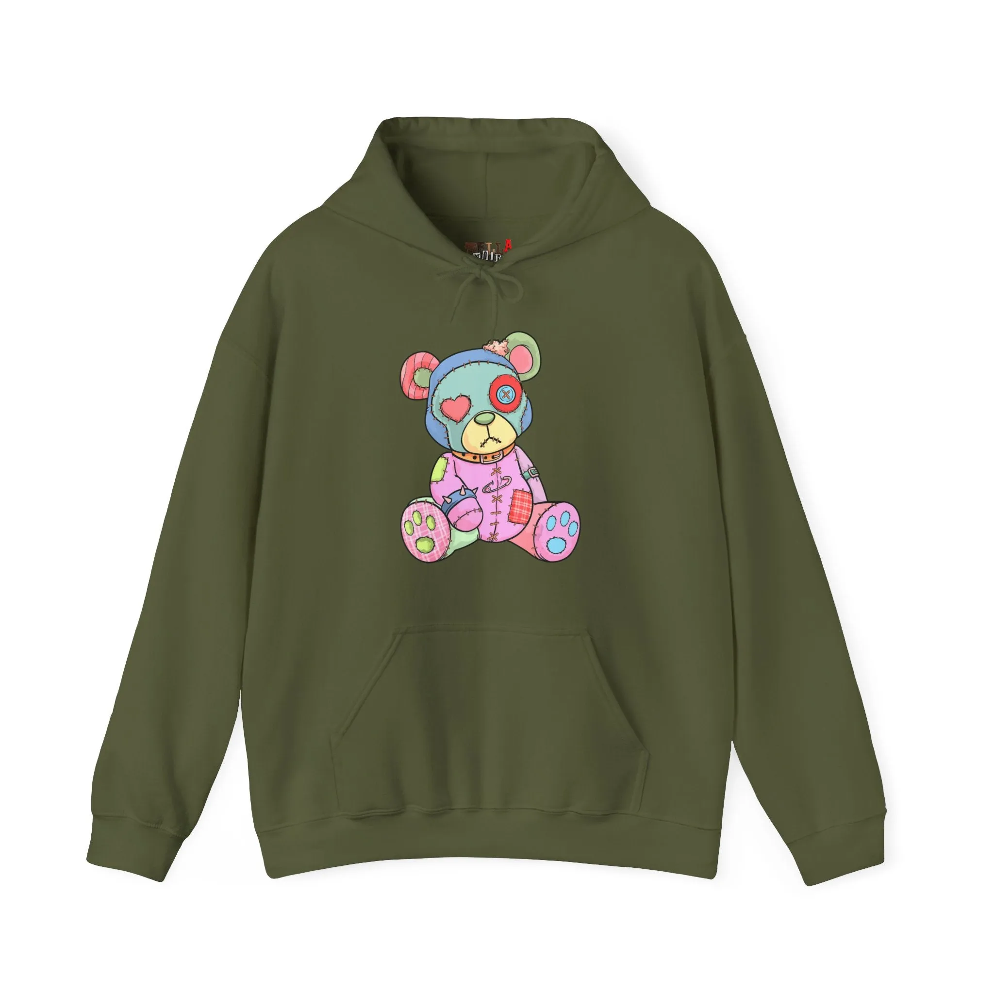 Pink Heart Eye Teddy Bear Hoodie