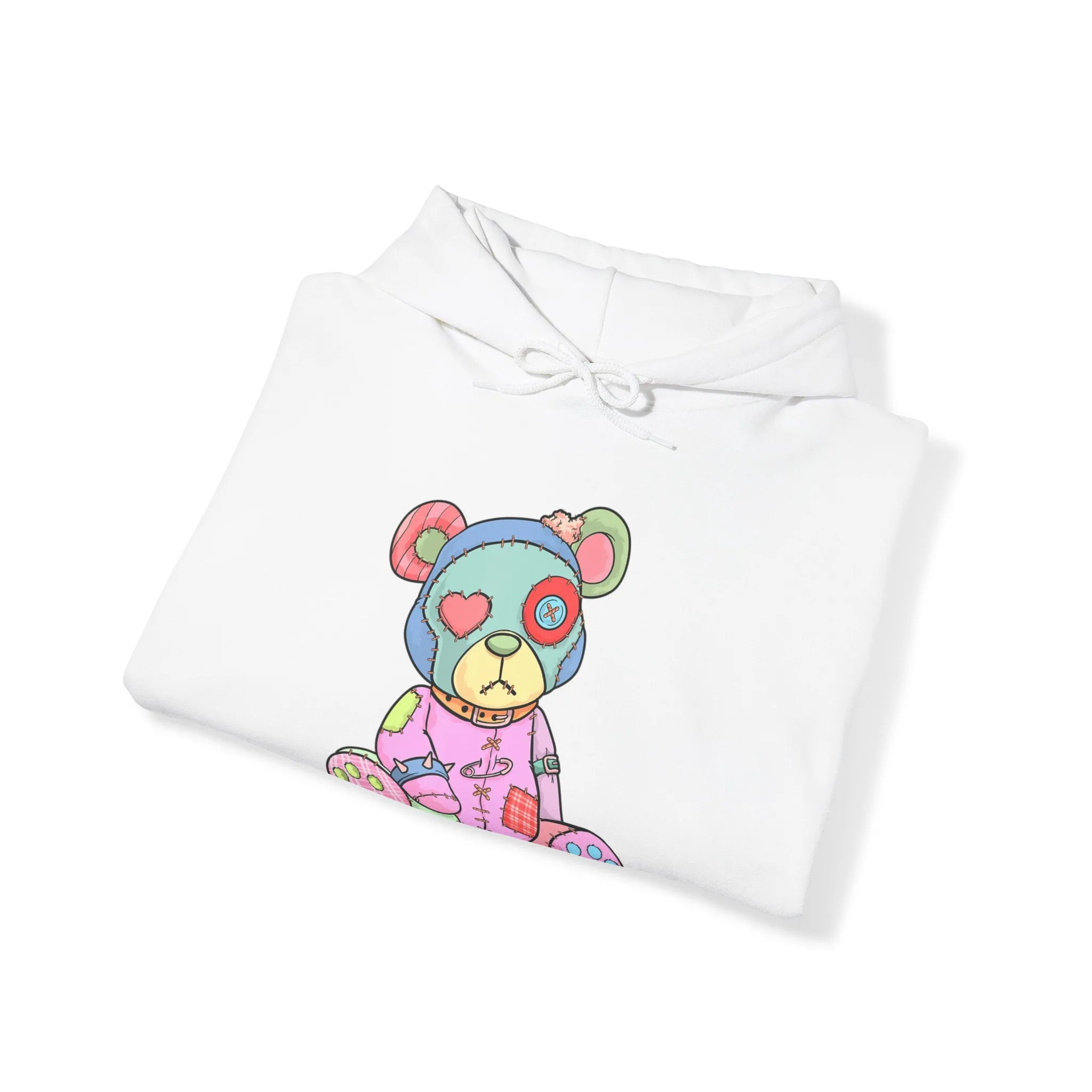 Pink Heart Eye Teddy Bear Hoodie