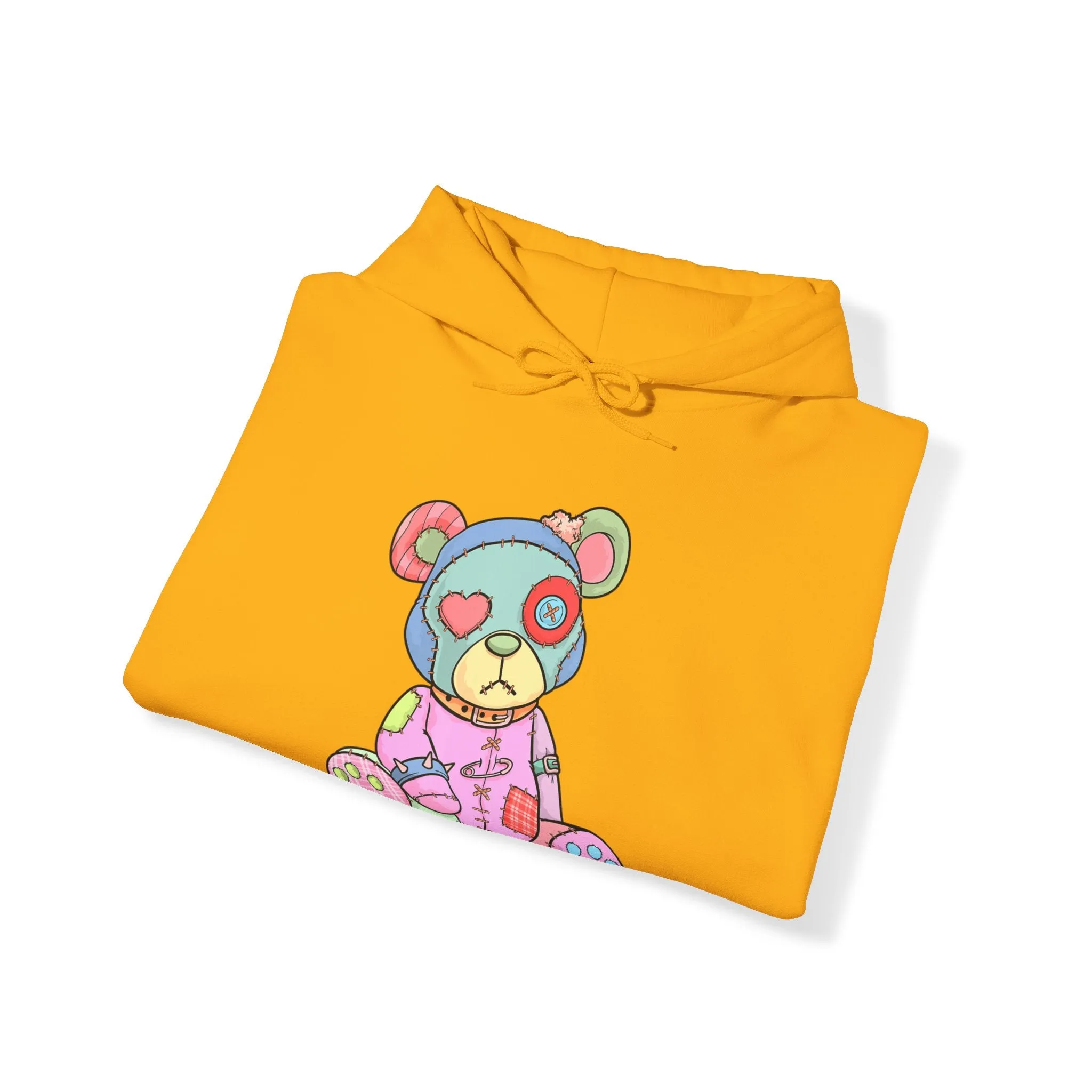 Pink Heart Eye Teddy Bear Hoodie