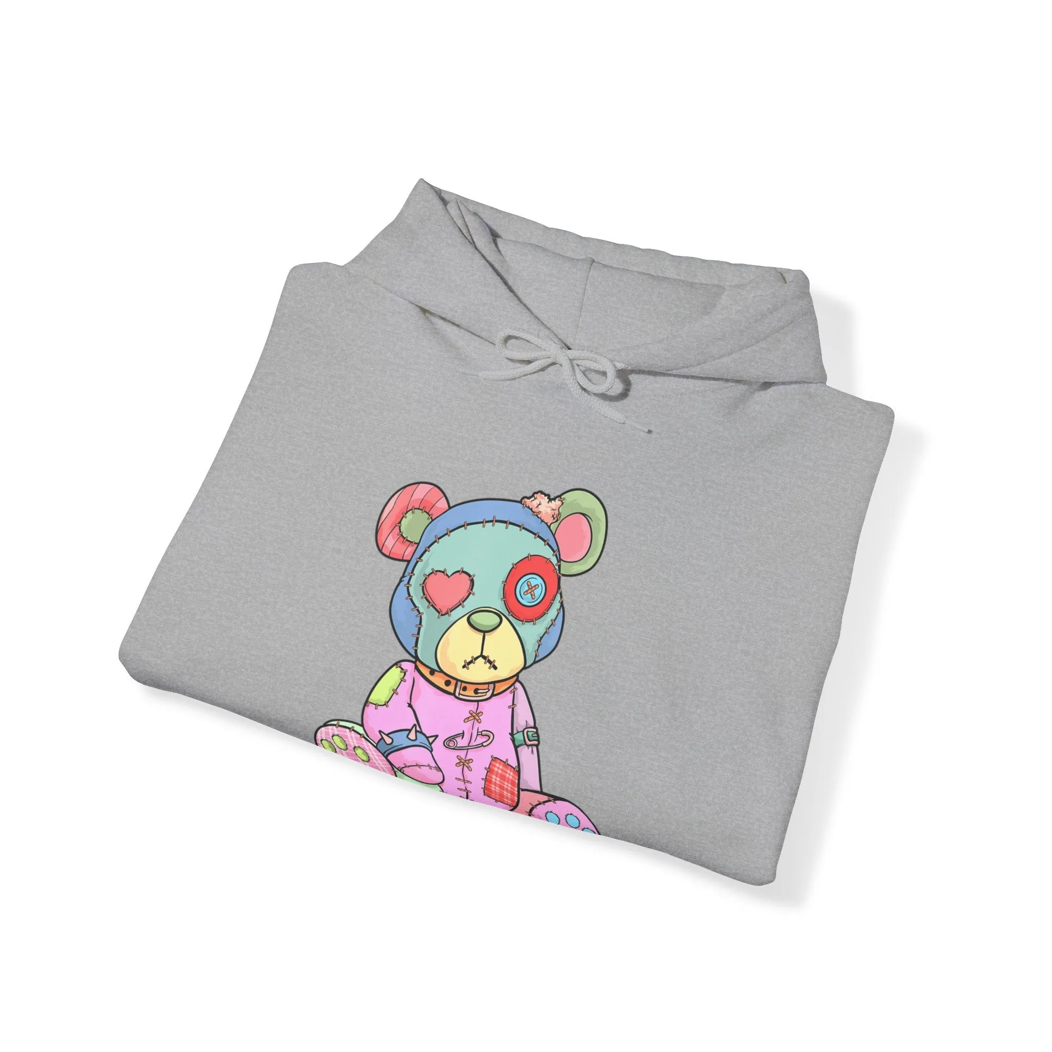 Pink Heart Eye Teddy Bear Hoodie