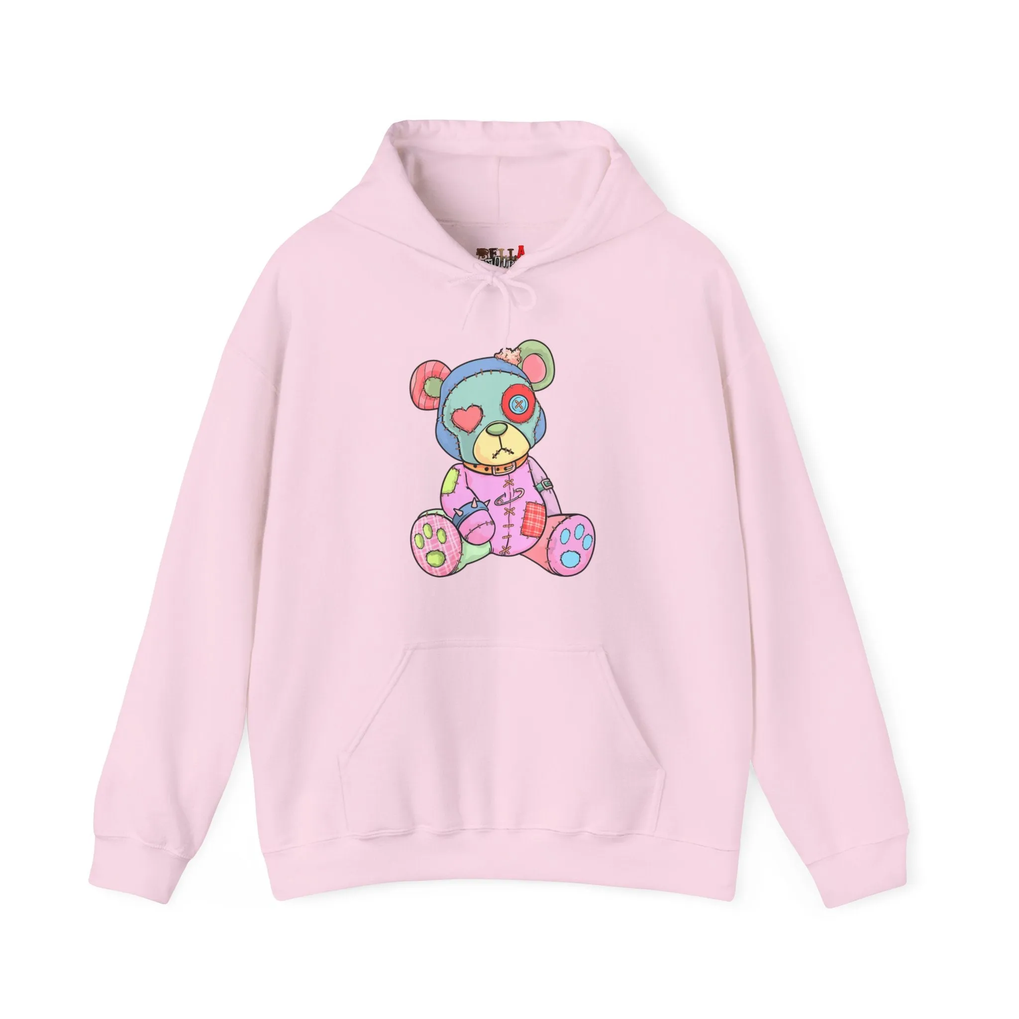 Pink Heart Eye Teddy Bear Hoodie