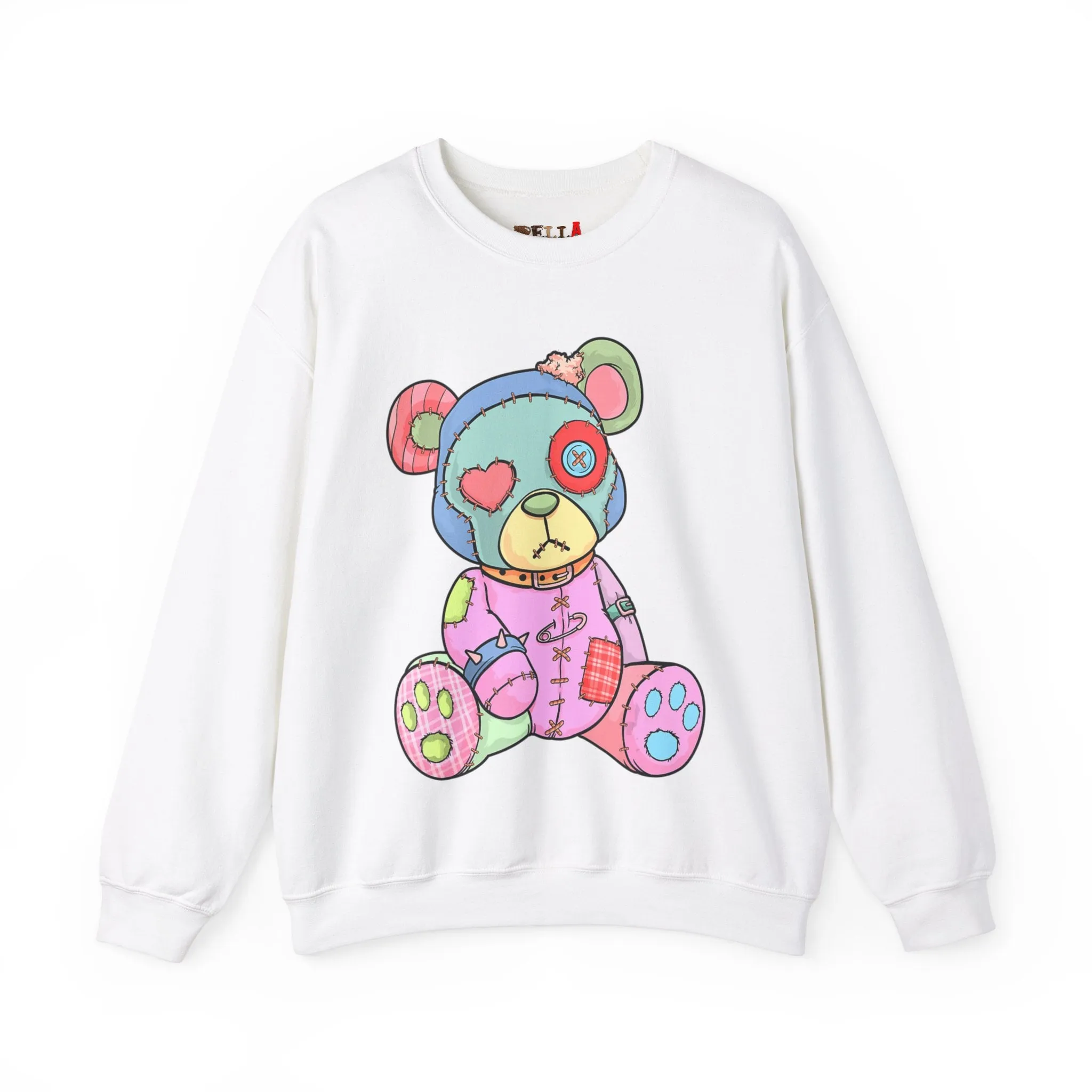 Pink Heart Eye Teddy Bear Sweatshirt