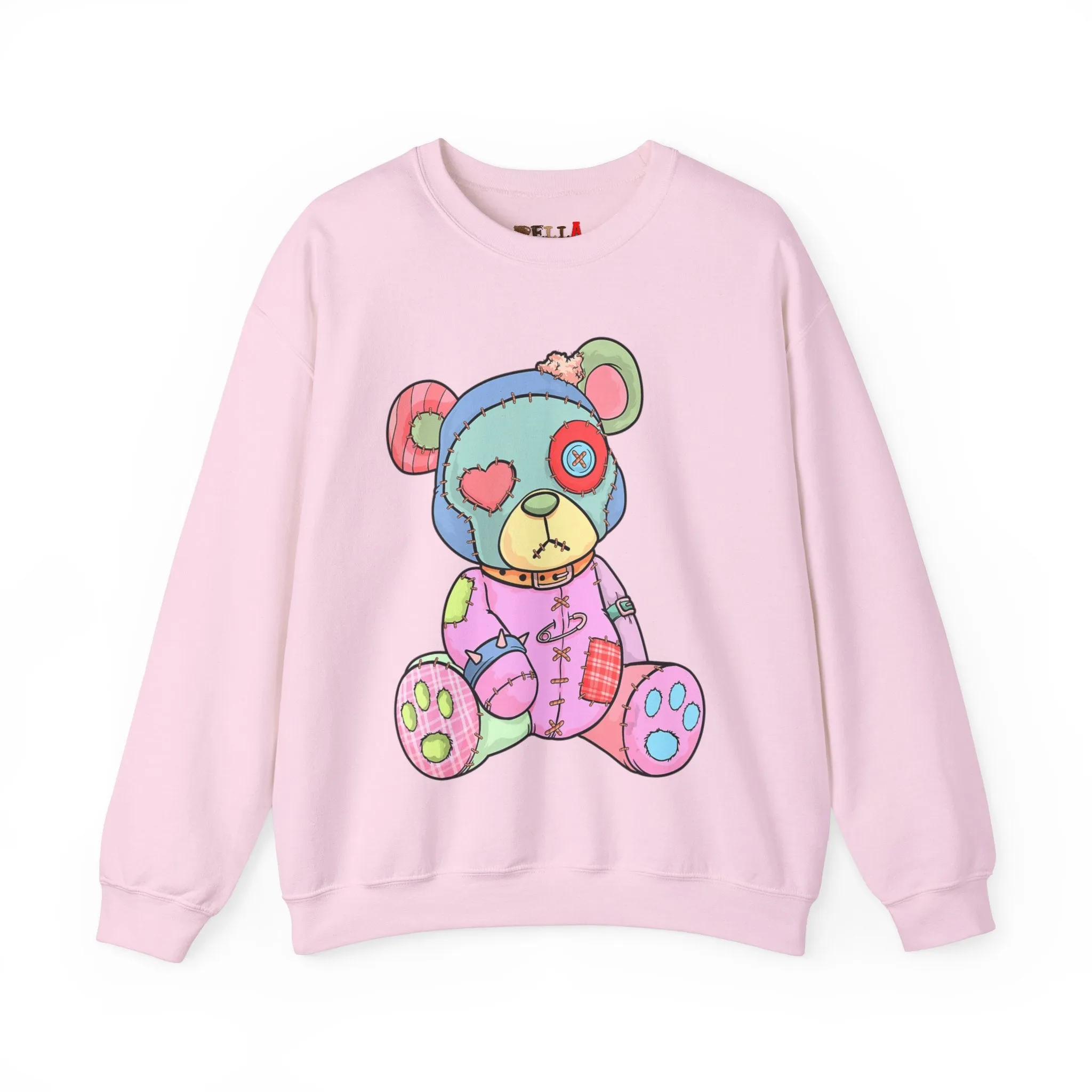 Pink Heart Eye Teddy Bear Sweatshirt