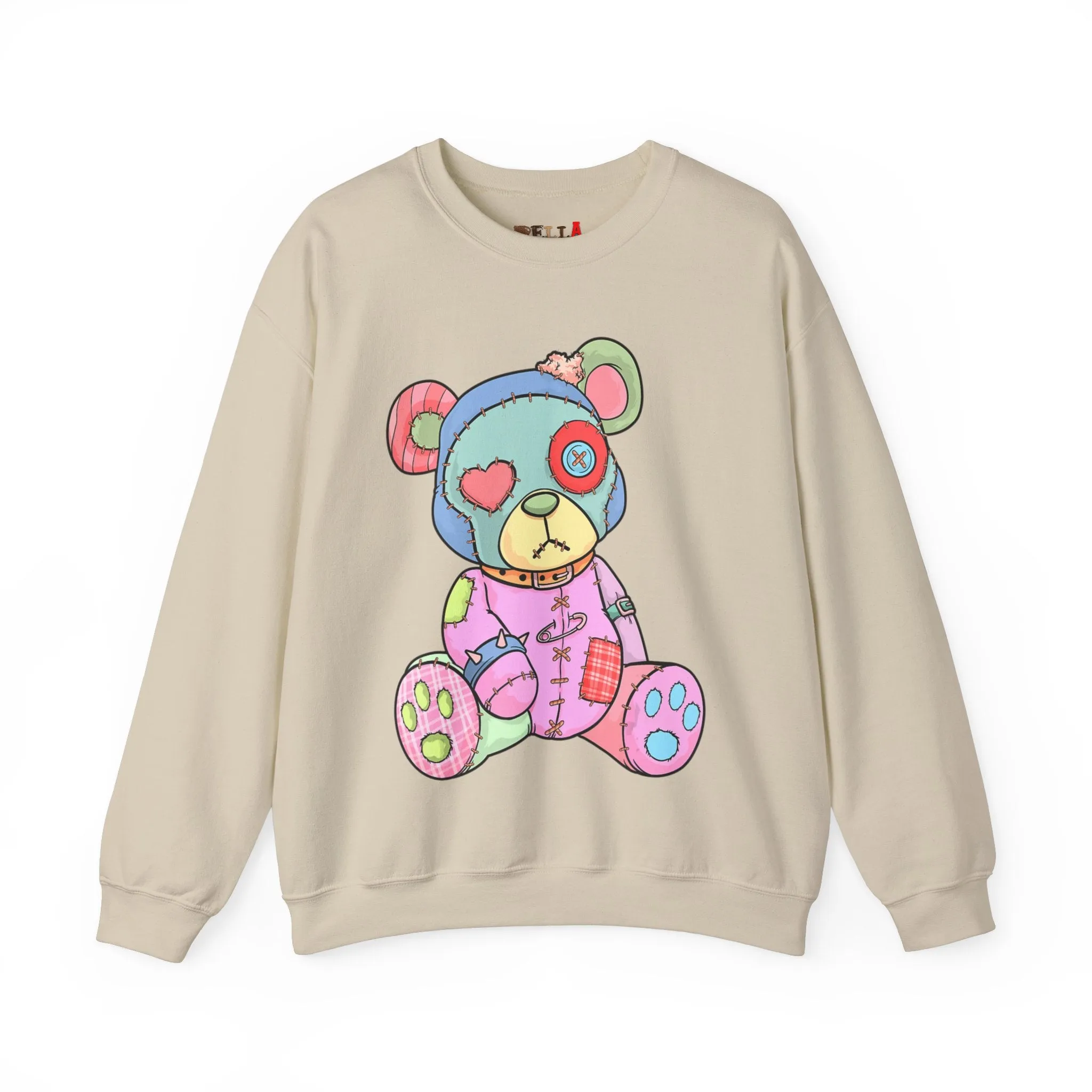 Pink Heart Eye Teddy Bear Sweatshirt