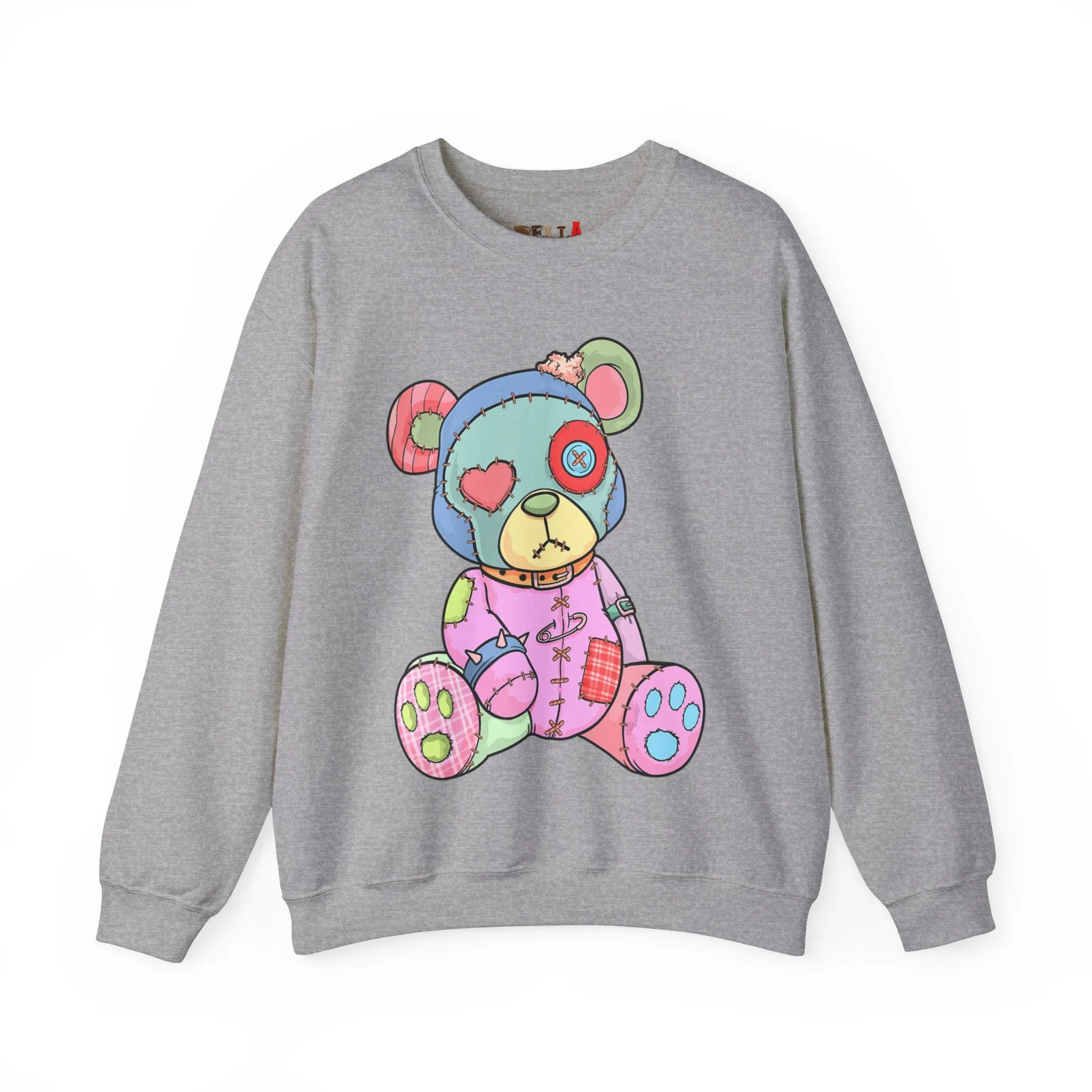 Pink Heart Eye Teddy Bear Sweatshirt