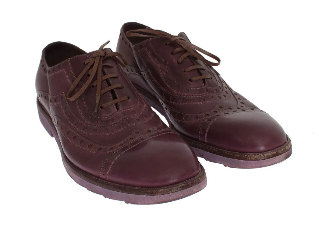 Pink Leather Formal Shoes