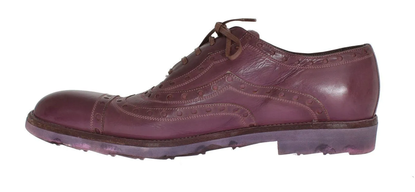 Pink Leather Formal Shoes