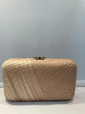 Pink Woven Clutch