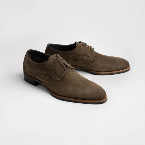 Pisa Suede Derby in Dark Bark