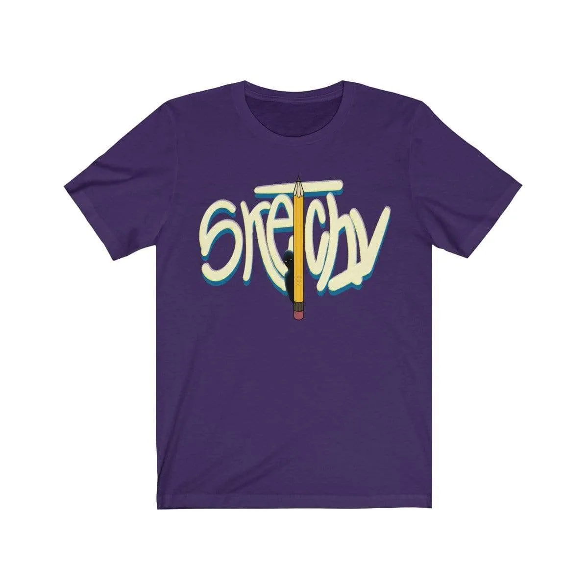 Plumskum Sketchy Pencil Unisex Jersey Short Sleeve Tee - White Letter