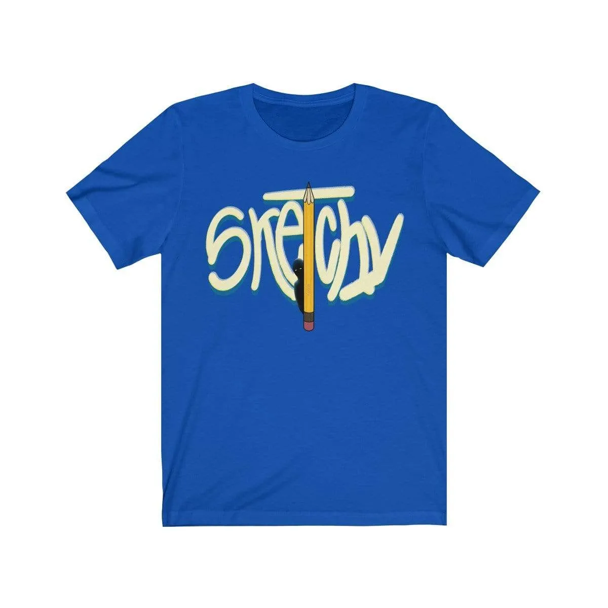 Plumskum Sketchy Pencil Unisex Jersey Short Sleeve Tee - White Letter