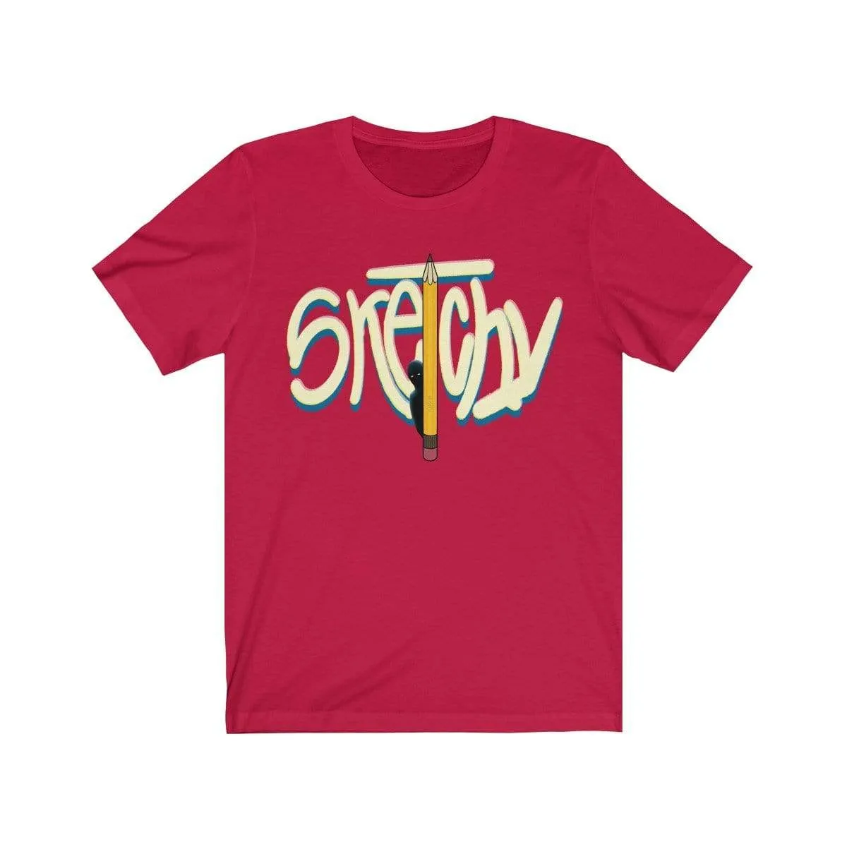 Plumskum Sketchy Pencil Unisex Jersey Short Sleeve Tee - White Letter