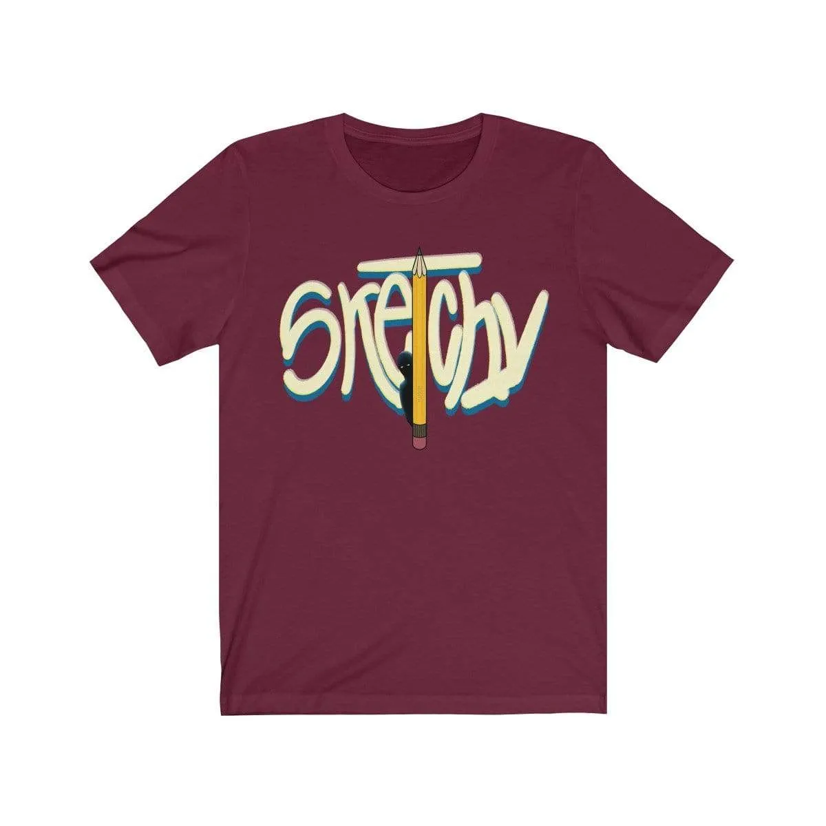 Plumskum Sketchy Pencil Unisex Jersey Short Sleeve Tee - White Letter