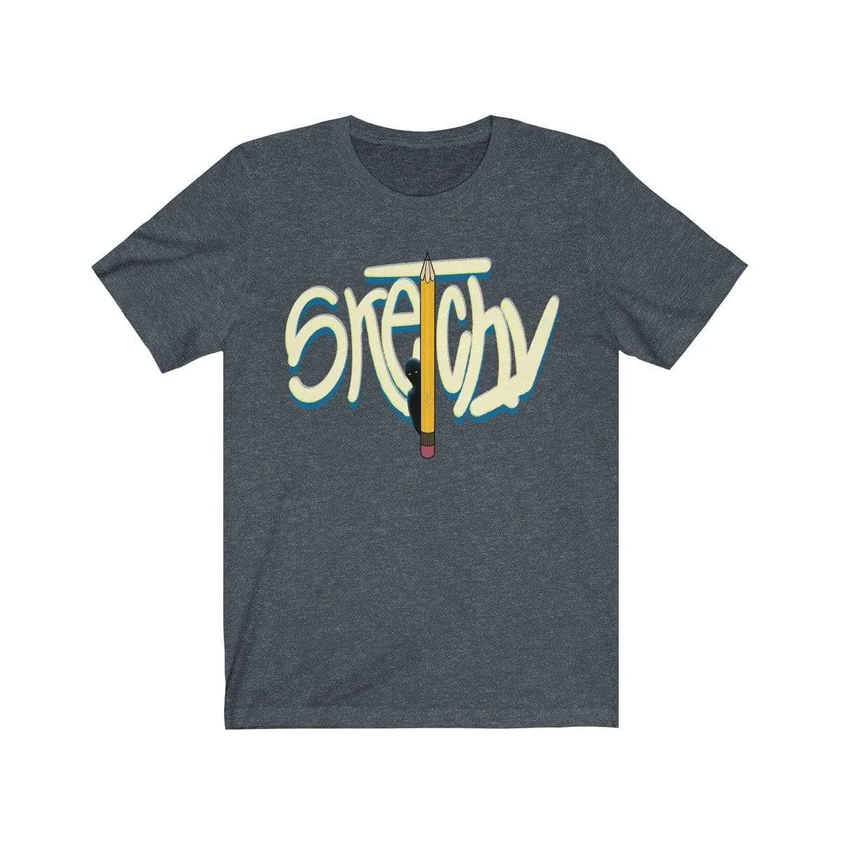 Plumskum Sketchy Pencil Unisex Jersey Short Sleeve Tee - White Letter
