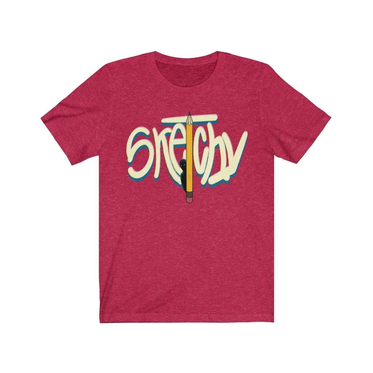 Plumskum Sketchy Pencil Unisex Jersey Short Sleeve Tee - White Letter