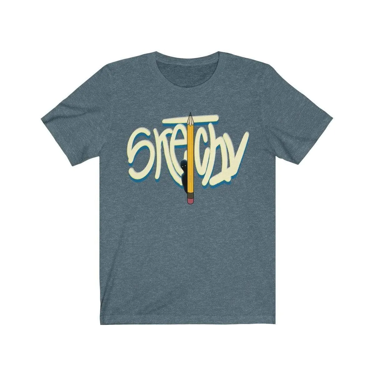 Plumskum Sketchy Pencil Unisex Jersey Short Sleeve Tee - White Letter