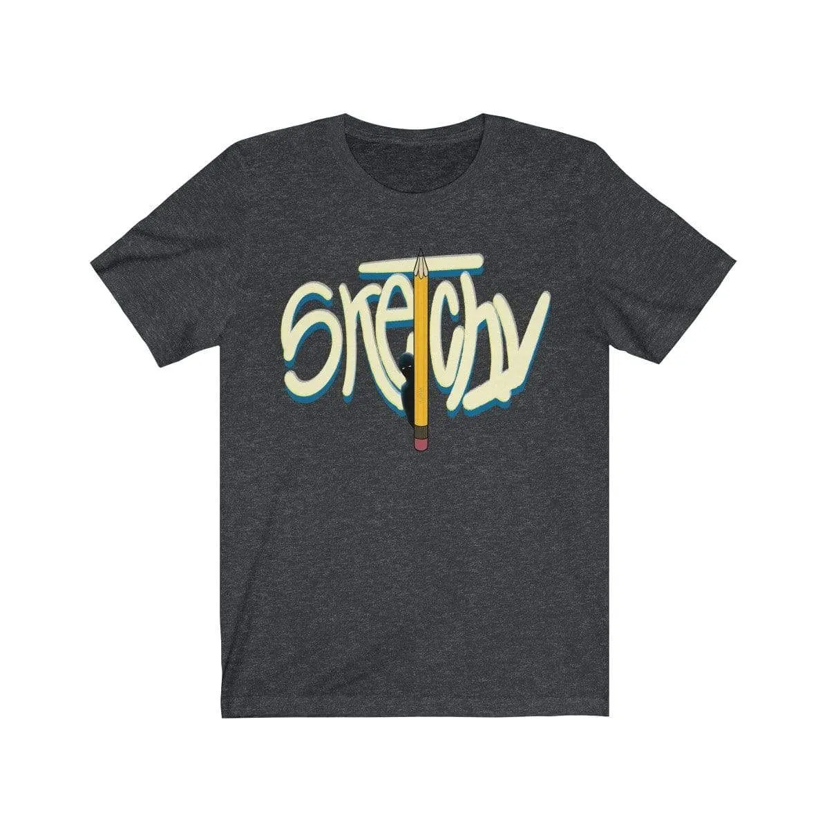 Plumskum Sketchy Pencil Unisex Jersey Short Sleeve Tee - White Letter