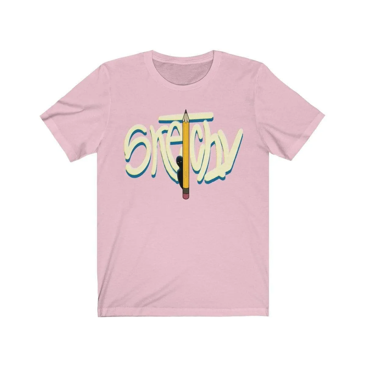 Plumskum Sketchy Pencil Unisex Jersey Short Sleeve Tee - White Letter