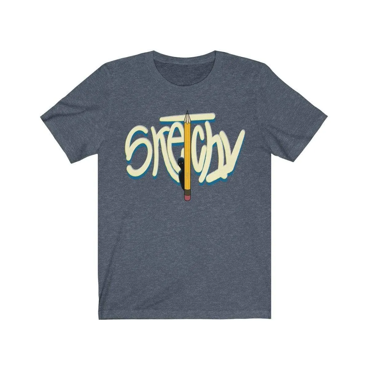 Plumskum Sketchy Pencil Unisex Jersey Short Sleeve Tee - White Letter