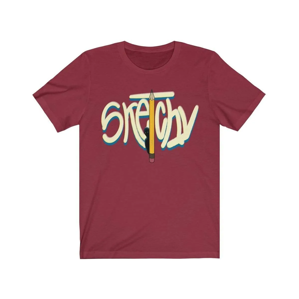 Plumskum Sketchy Pencil Unisex Jersey Short Sleeve Tee - White Letter