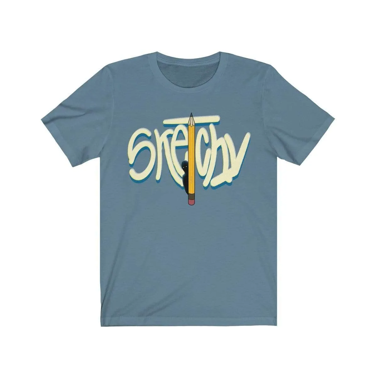 Plumskum Sketchy Pencil Unisex Jersey Short Sleeve Tee - White Letter