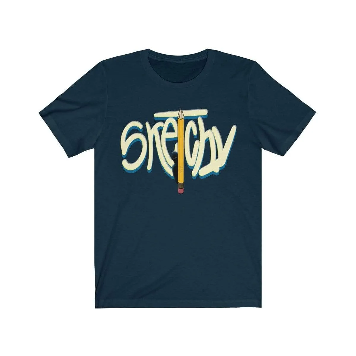 Plumskum Sketchy Pencil Unisex Jersey Short Sleeve Tee - White Letter