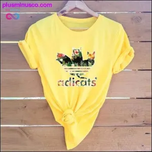 Plus Size S-5XL New Adicats Print T Shirt Women Shirts