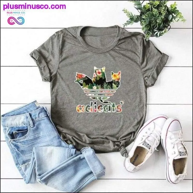 Plus Size S-5XL New Adicats Print T Shirt Women Shirts