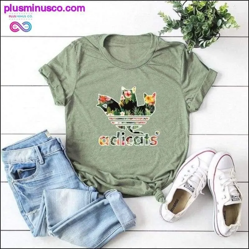 Plus Size S-5XL New Adicats Print T Shirt Women Shirts