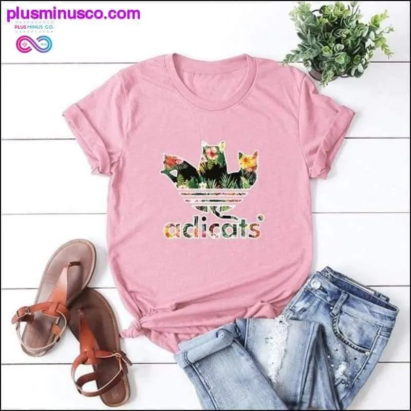 Plus Size S-5XL New Adicats Print T Shirt Women Shirts