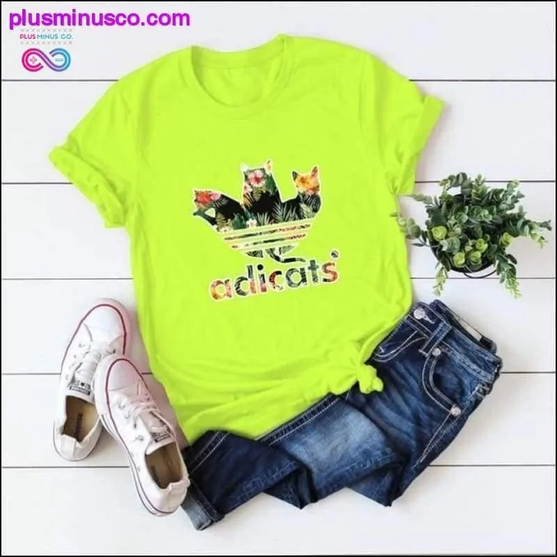 Plus Size S-5XL New Adicats Print T Shirt Women Shirts