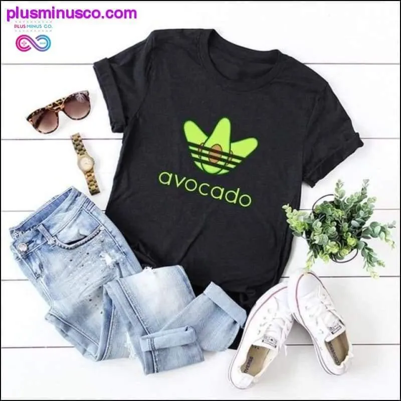 Plus Size S-5XL New Avocado Print T Shirt Women Shirts