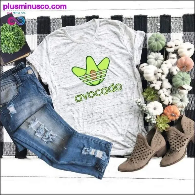 Plus Size S-5XL New Avocado Print T Shirt Women Shirts