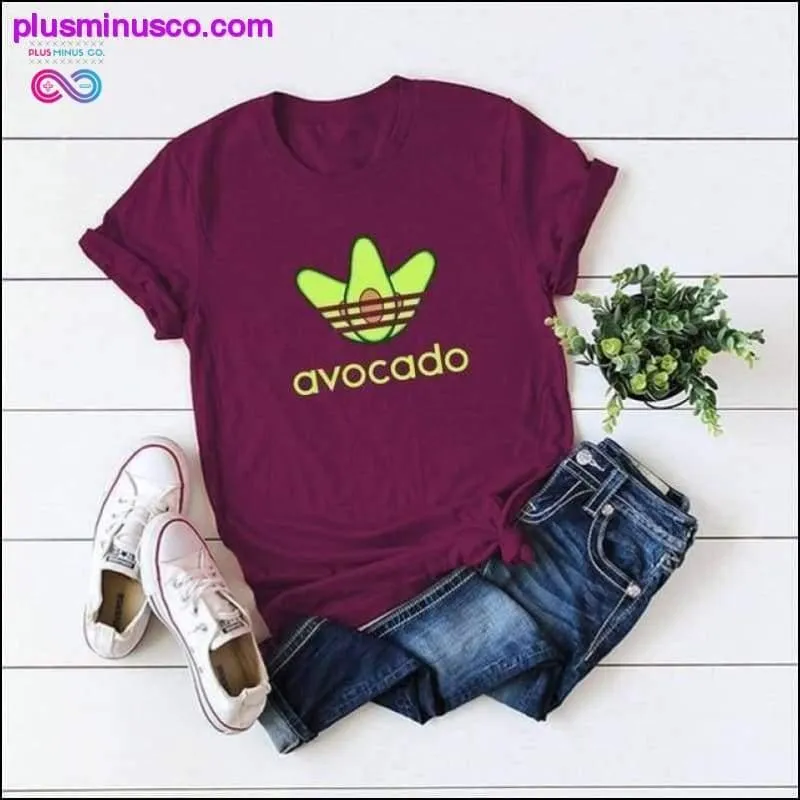Plus Size S-5XL New Avocado Print T Shirt Women Shirts