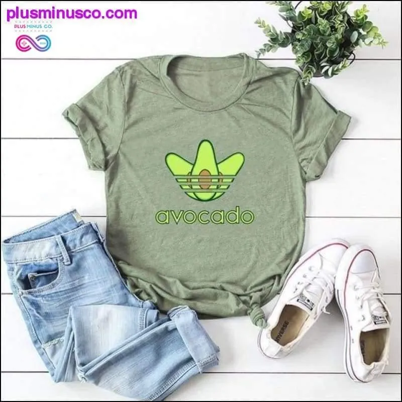 Plus Size S-5XL New Avocado Print T Shirt Women Shirts