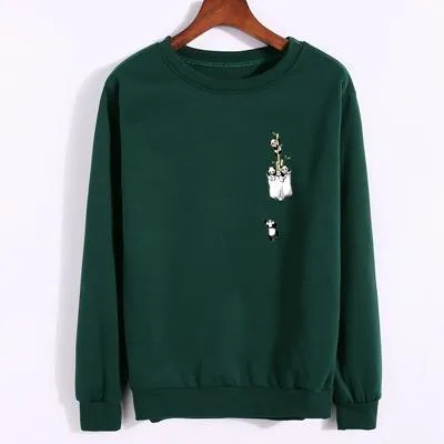 Pocket Panda Fleeced Sweatshirt