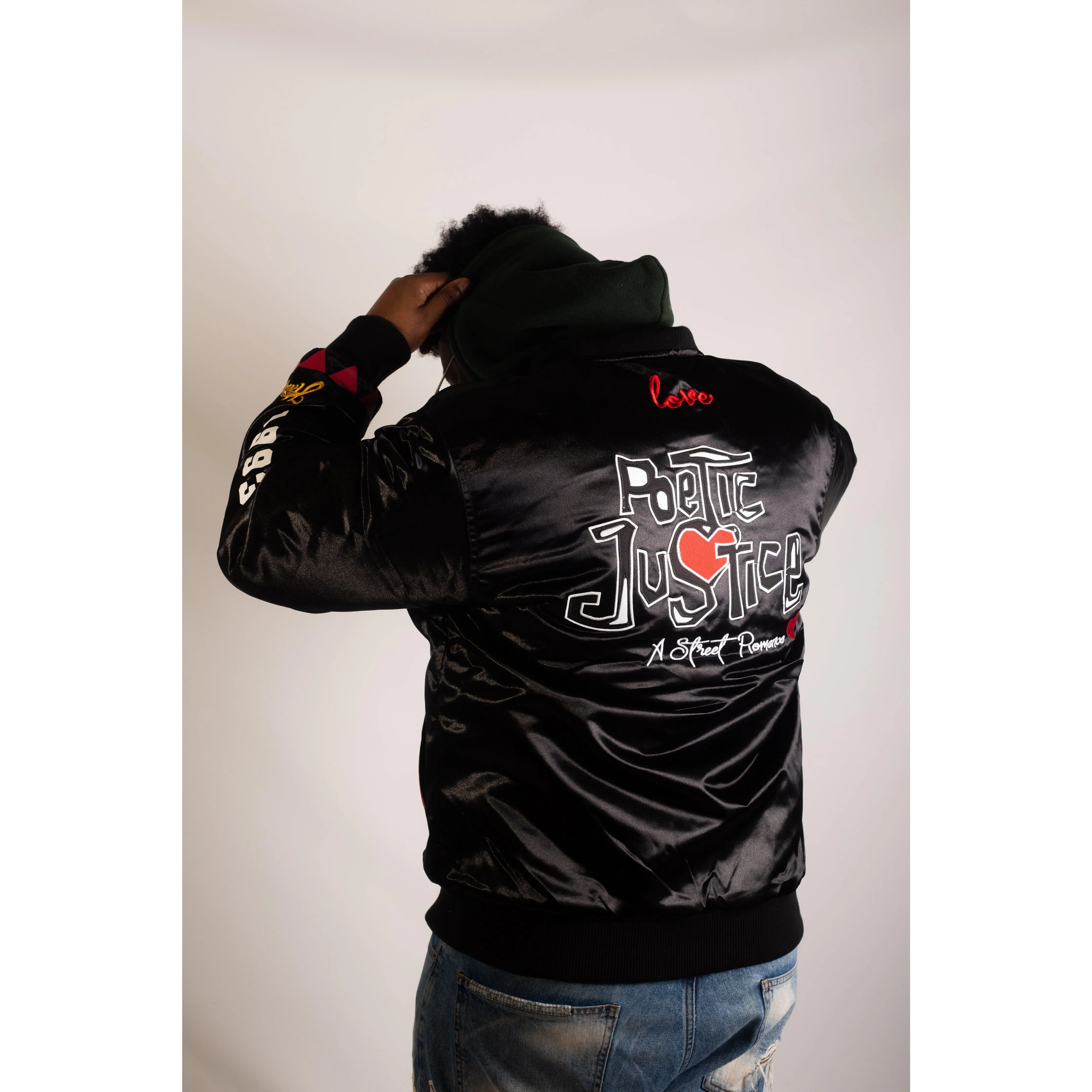 POETIC JUSTICE SATIN JACKET (BLACK)