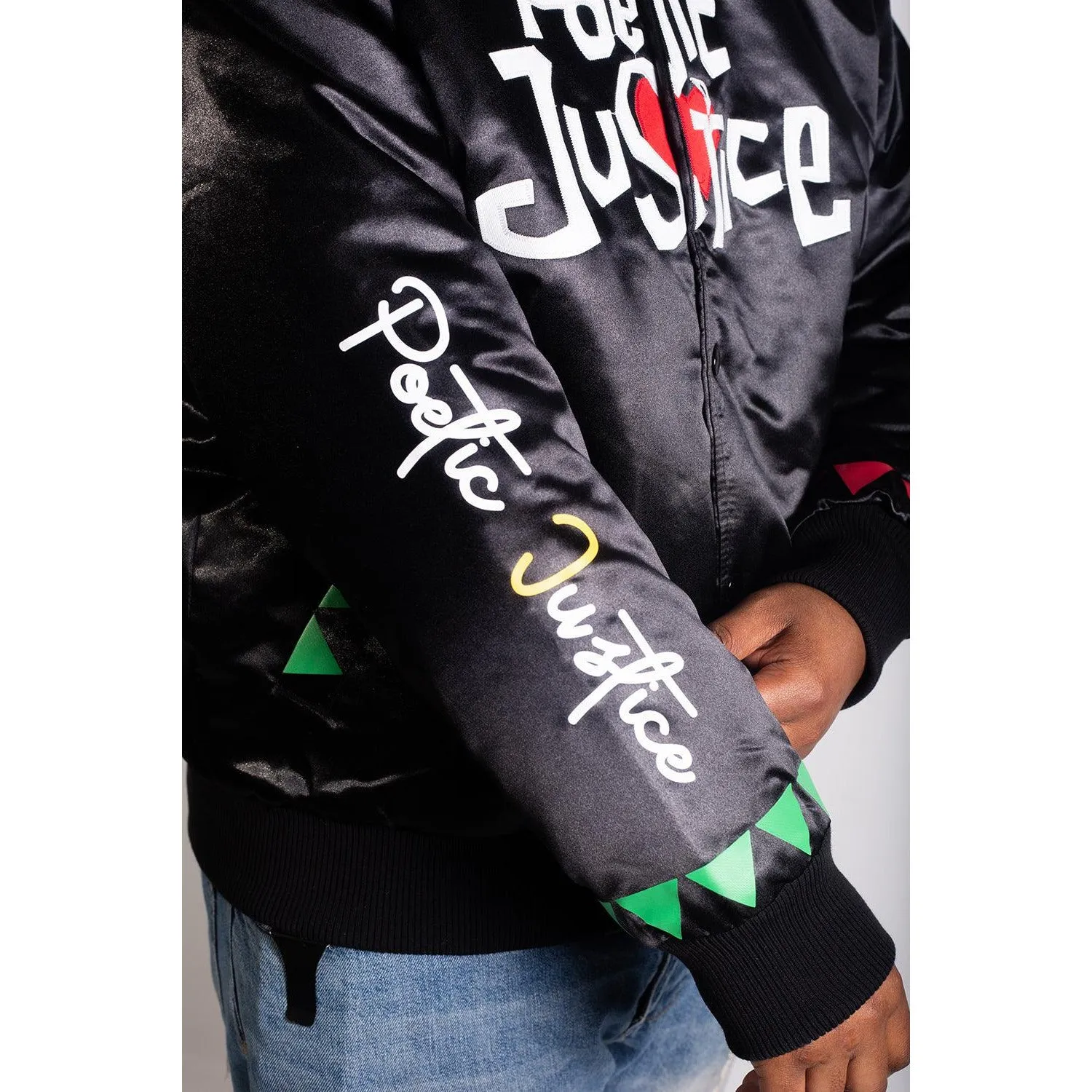 POETIC JUSTICE SATIN JACKET (BLACK)