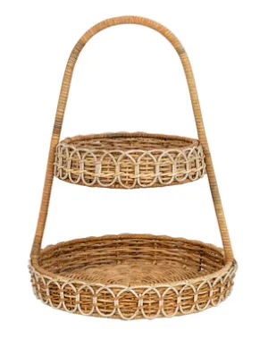 Provence Rattan Two Tiered Server - Whitewash
